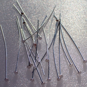 925 Silver 40mm Silver head pins